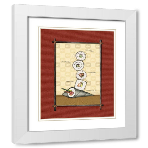 Sushi II White Modern Wood Framed Art Print with Double Matting by Laliberte, Andrea