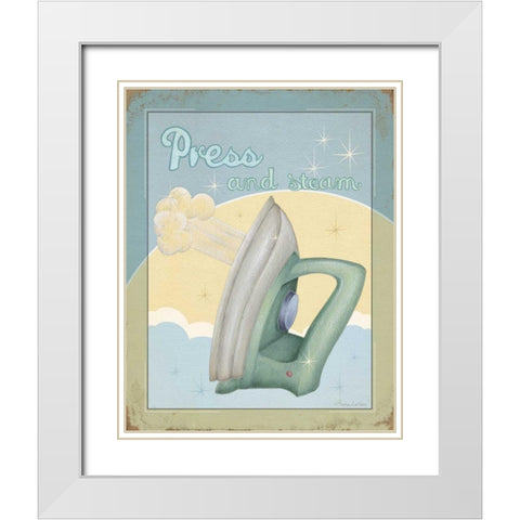 Press White Modern Wood Framed Art Print with Double Matting by Laliberte, Andrea