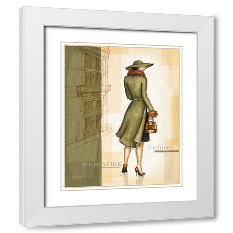 Rain New York White Modern Wood Framed Art Print with Double Matting by Laliberte, Andrea