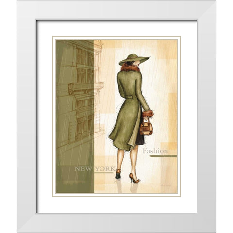 Rain New York White Modern Wood Framed Art Print with Double Matting by Laliberte, Andrea