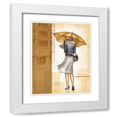 Rain Milano White Modern Wood Framed Art Print with Double Matting by Laliberte, Andrea