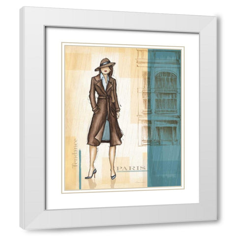 Rain Paris White Modern Wood Framed Art Print with Double Matting by Laliberte, Andrea