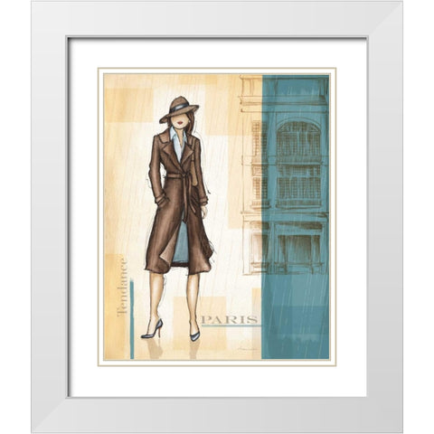 Rain Paris White Modern Wood Framed Art Print with Double Matting by Laliberte, Andrea