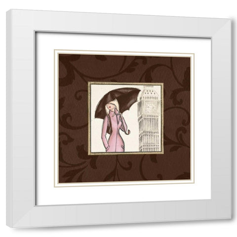 London in Pink White Modern Wood Framed Art Print with Double Matting by Laliberte, Andrea