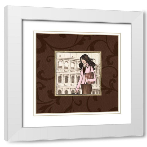 Roma in Pink White Modern Wood Framed Art Print with Double Matting by Laliberte, Andrea