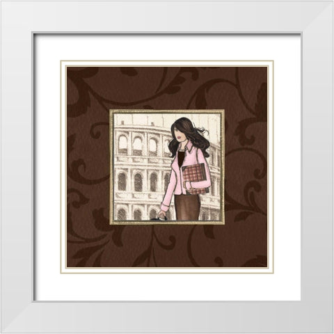 Roma in Pink White Modern Wood Framed Art Print with Double Matting by Laliberte, Andrea