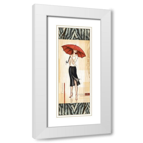 London Fashion White Modern Wood Framed Art Print with Double Matting by Laliberte, Andrea