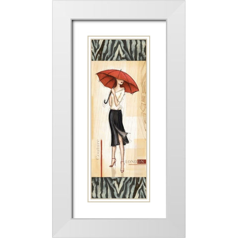 London Fashion White Modern Wood Framed Art Print with Double Matting by Laliberte, Andrea