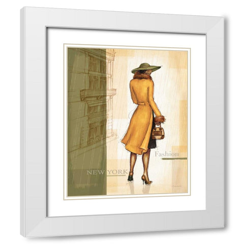 Golden Rain New York White Modern Wood Framed Art Print with Double Matting by Laliberte, Andrea