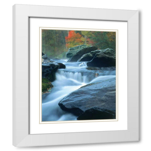 Moving Water I White Modern Wood Framed Art Print with Double Matting by Larson, Scott