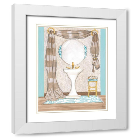 Bathroom Elegance II White Modern Wood Framed Art Print with Double Matting by Laurencon