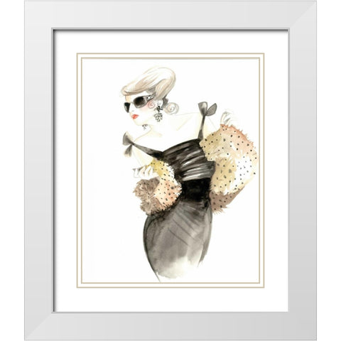 Runway Fashion III White Modern Wood Framed Art Print with Double Matting by Laurencon