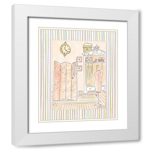 Powder Room II White Modern Wood Framed Art Print with Double Matting by Leal, Steve