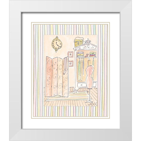 Powder Room II White Modern Wood Framed Art Print with Double Matting by Leal, Steve