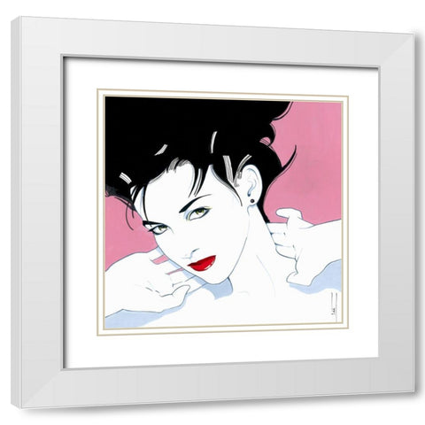 Trisha White Modern Wood Framed Art Print with Double Matting by Leal, Steve