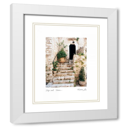 Steps n Stones White Modern Wood Framed Art Print with Double Matting by Love, Maureen