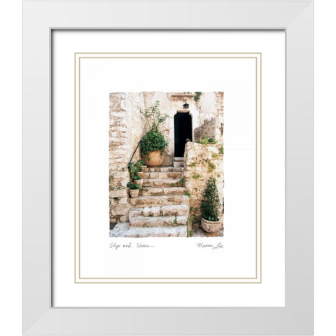 Steps n Stones White Modern Wood Framed Art Print with Double Matting by Love, Maureen