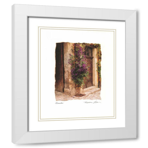 Clematis White Modern Wood Framed Art Print with Double Matting by Love, Maureen