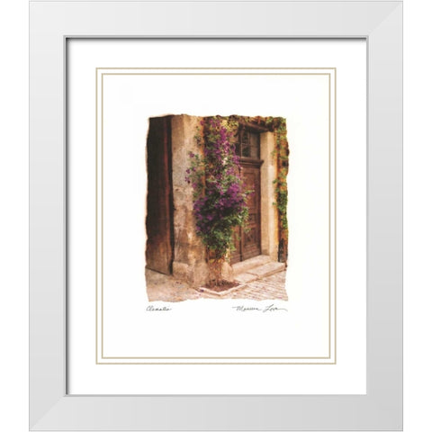 Clematis White Modern Wood Framed Art Print with Double Matting by Love, Maureen