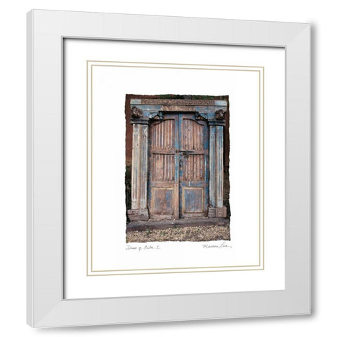 Doors of Cuba I White Modern Wood Framed Art Print with Double Matting by Love, Maureen