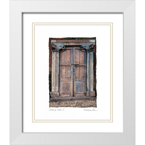 Doors of Cuba I White Modern Wood Framed Art Print with Double Matting by Love, Maureen
