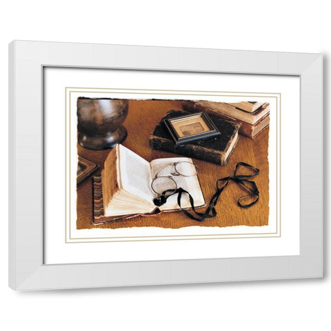 Pages of the Past White Modern Wood Framed Art Print with Double Matting by Love, Maureen