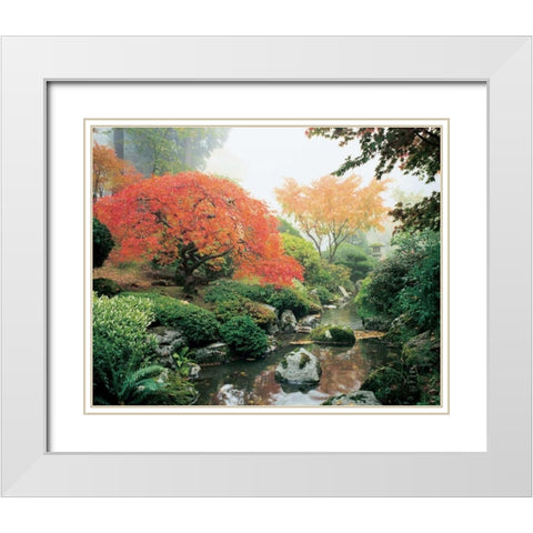 Japanese Garden I White Modern Wood Framed Art Print with Double Matting by Love, Maureen