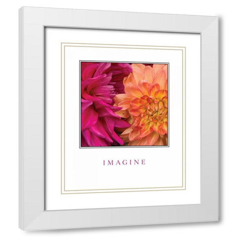 Imagine Flowers White Modern Wood Framed Art Print with Double Matting by Love, Maureen