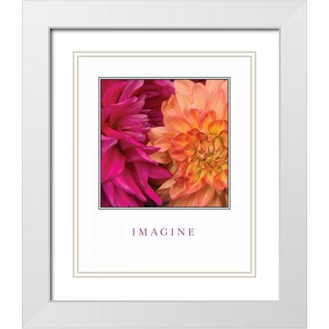 Imagine Flowers White Modern Wood Framed Art Print with Double Matting by Love, Maureen