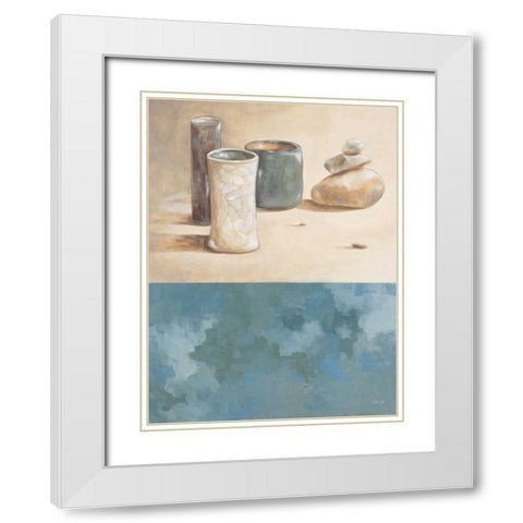 Ishi I White Modern Wood Framed Art Print with Double Matting by Linza, Loretta