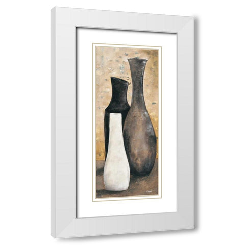 Anthracite I White Modern Wood Framed Art Print with Double Matting by Linza, Loretta
