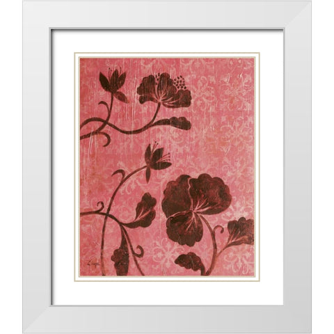 La Vie en Rose I White Modern Wood Framed Art Print with Double Matting by Linza, Loretta