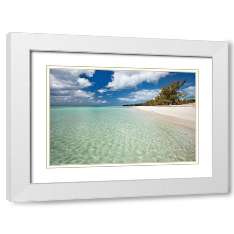 Deep Creek Shoreline White Modern Wood Framed Art Print with Double Matting by Malvin, Larry
