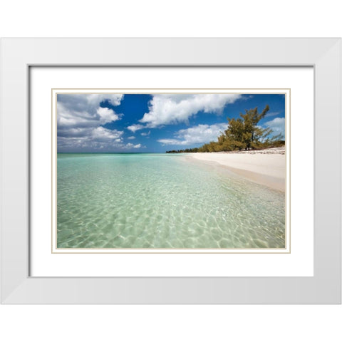 Deep Creek Shoreline White Modern Wood Framed Art Print with Double Matting by Malvin, Larry
