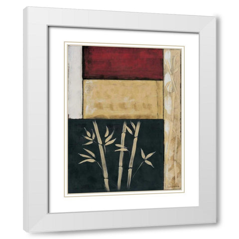 Bamboo I White Modern Wood Framed Art Print with Double Matting by Marque, Lucia