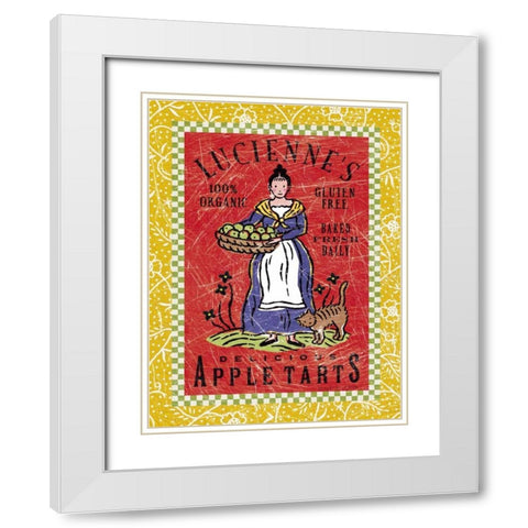 Luciennes Apple Tarts White Modern Wood Framed Art Print with Double Matting by McCollum, Sudi