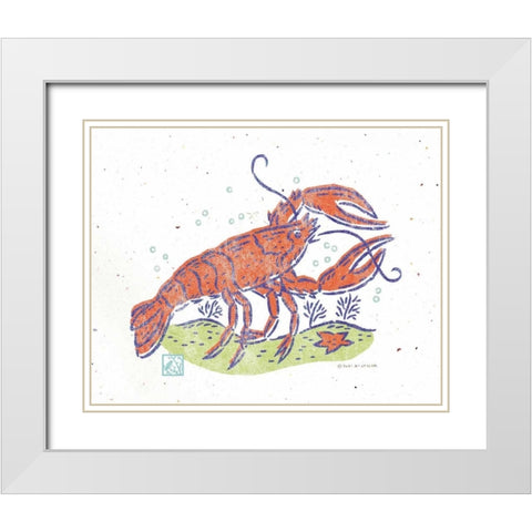 Rustic Lobster White Modern Wood Framed Art Print with Double Matting by McCollum, Sudi