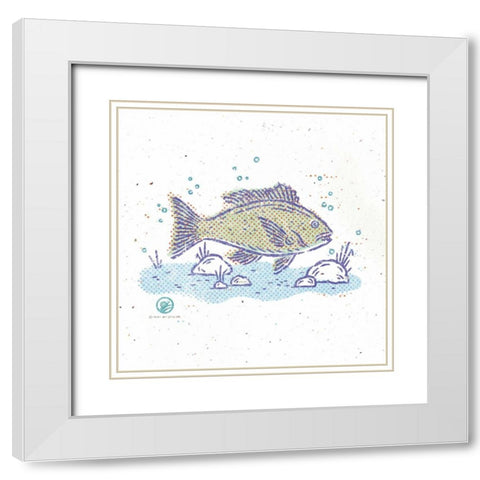 Rustic Fish I White Modern Wood Framed Art Print with Double Matting by McCollum, Sudi