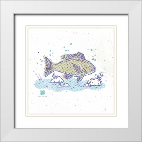 Rustic Fish I White Modern Wood Framed Art Print with Double Matting by McCollum, Sudi