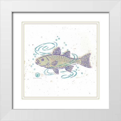 Rustic Fish II White Modern Wood Framed Art Print with Double Matting by McCollum, Sudi