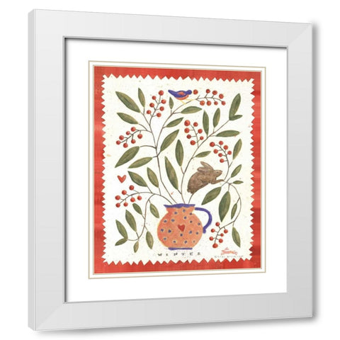 Four Seasons IV White Modern Wood Framed Art Print with Double Matting by McCollum, Sudi