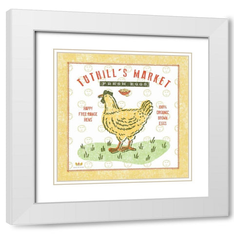 Tuthill Chicken White Modern Wood Framed Art Print with Double Matting by McCollum, Sudi