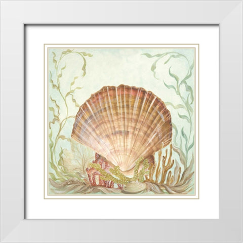 Seashells and Coral III White Modern Wood Framed Art Print with Double Matting by McRostie, Kate