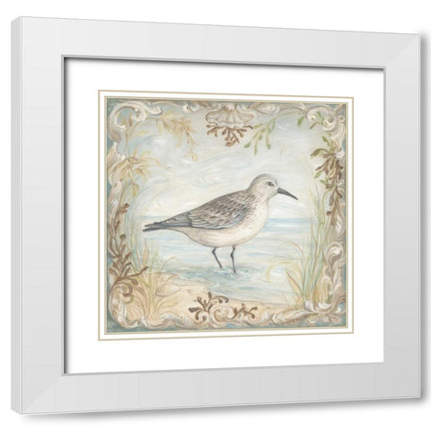 Shore Birds I White Modern Wood Framed Art Print with Double Matting by McRostie, Kate