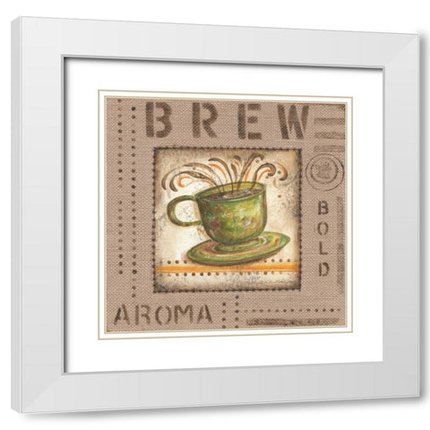 Cafe Valencia IV White Modern Wood Framed Art Print with Double Matting by McRostie, Kate