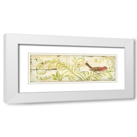 Eco Finch White Modern Wood Framed Art Print with Double Matting by McRostie, Kate