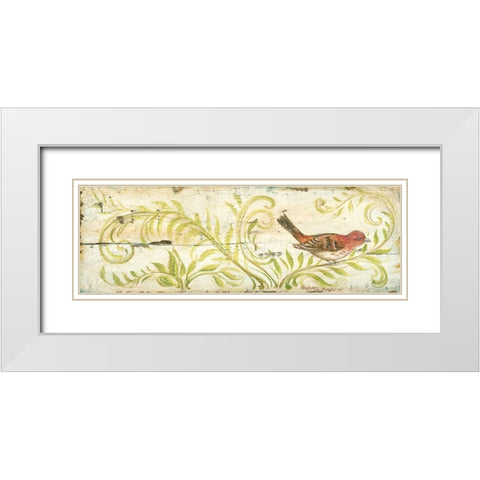 Eco Finch White Modern Wood Framed Art Print with Double Matting by McRostie, Kate