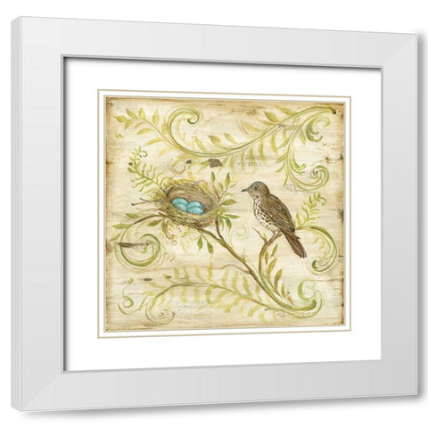 Natures Nest II White Modern Wood Framed Art Print with Double Matting by McRostie, Kate