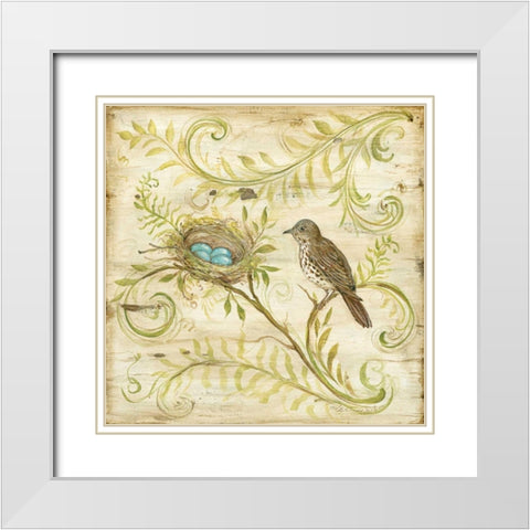 Natures Nest II White Modern Wood Framed Art Print with Double Matting by McRostie, Kate