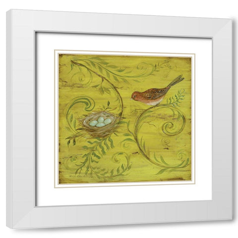 Natures Nest IV White Modern Wood Framed Art Print with Double Matting by McRostie, Kate